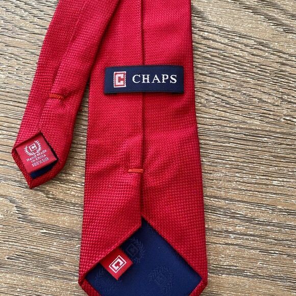 Red clip on tie for boys. Chaps - Picture 4 of 6